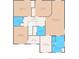 Floor plan showcasing the layout of the home's second floor including the bedrooms and bathrooms at 7102 W Creek Dr, Tampa, FL 33615