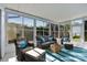 Inviting sunroom featuring comfortable seating, large windows, and a relaxing atmosphere at 854 Sky Loch N Dr, Dunedin, FL 34698