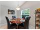 Bright dining area with a round table, four chairs, and a view of the backyard at 5754 Sweet William Ter, Land O Lakes, FL 34639