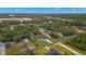 Aerial view of a single-story house with a spacious yard in a quiet suburban neighborhood at 10262 Maybird Ave, Weeki Wachee, FL 34613