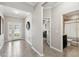Inviting entryway with a decorative front door, neutral paint and tile flooring at 18796 Obregan Dr, Spring Hill, FL 34610