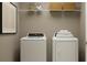 Well-equipped laundry room with modern washer and dryer units for convenience at 2292 Blue Grosbeak Pl, Wimauma, FL 33598