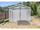 Metal shed for storage in the backyard at 6821 Mary Lou Ln, Wesley Chapel, FL 33544