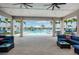 Inviting covered pool area with outdoor seating, palm trees, and a bright, sunny ambiance perfect for relaxation and recreation at 7202 Ozello Trail Ave, Ruskin, FL 33573