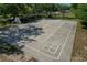 A community basketball court with hoop and freshly painted lines is surrounded by greenery at 785 Hickory Ln, Palm Harbor, FL 34683
