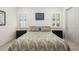 Bedroom showcasing two windows and matching nightstands on either side of the bed at 11506 Harbourside Ln, Parrish, FL 34219