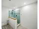 Modern tiled walk-in shower with glass door at 13004 Bell Creek Chase, Riverview, FL 33569