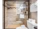 Close-up of a modern walk-in shower with stylish tile work and glass door at 19418 Gulf Blvd # 507, Indian Shores, FL 33785