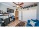 Spare bedroom offering flexible space, hardwood floors, and ceiling fan at 19610 Sunset Bay Dr, Land O Lakes, FL 34638
