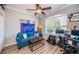 Home office or bedroom with hardwood floors, and plenty of light at 19610 Sunset Bay Dr, Land O Lakes, FL 34638