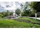 Beautiful landscaping and a waterfall greet visitors as they enter the Lake Shore Ranch community at 19610 Sunset Bay Dr, Land O Lakes, FL 34638