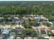 A beautiful aerial view of an established neighborhood featuring homes and lush green trees at 3039 Sean Way, Palm Harbor, FL 34684