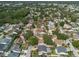 A beautiful aerial view of an established neighborhood featuring homes and lush green trees at 3039 Sean Way, Palm Harbor, FL 34684
