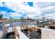 Dock with a boat lift providing direct access to the waterways at 3235 Seaway Dr, New Port Richey, FL 34652