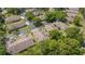 Aerial perspective of the neighborhood with beautiful landscaping and pond views at 4425 Connery Ct, Palm Harbor, FL 34685