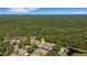 Aerial view of the house surrounded by trees and the community, pin location is approximate at 4425 Connery Ct, Palm Harbor, FL 34685