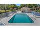 Inviting community pool area with comfortable seating, umbrellas and shade at 4425 Connery Ct, Palm Harbor, FL 34685