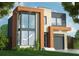 Contemporary two-story home featuring a modern design, clean lines, and large windows at 91 Avonwood, Tampa, FL 33625