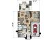 First floor plan featuring a kitchen, living room, dining room, and garage at 91 Avonwood, Tampa, FL 33625
