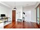 Inviting living room with polished floors, a stylish desk, and a convenient entryway at 912 Channelside Dr # 2710, Tampa, FL 33602