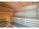 Inviting wooden sauna with bench seating and natural wood finishes for ultimate relaxation at 912 Channelside Dr # 2710, Tampa, FL 33602