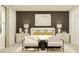 Serene bedroom with elegant furnishings, soft lighting, and a calming color palette at 13186 Goldstone Ct, Wimauma, FL 33598