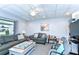 Inviting living room with comfortable seating, ceiling fan, and plenty of space at 13870 Oakwood Ln # 13870, Seminole, FL 33776