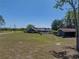 Large backyard with screened pool, detached garage, and ample space at 14721 Scharber Rd, Dade City, FL 33525