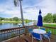 Waterfront patio with table and chairs providing an outdoor dining space at 2780 N Riverside Dr # 802, Tampa, FL 33602