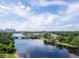 Aerial view of the river, city, and surrounding green landscape at 2780 N Riverside Dr # 802, Tampa, FL 33602