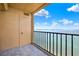 Balcony overlooking serene ocean views and blue skies at 9 Haig Pl # 510, Dunedin, FL 34698