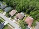 An aerial of the home displaying the mature trees, landscaping and well-kept neighboring homes at 1135 Wyndham Lakes Dr, Odessa, FL 33556