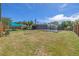 Grassy backyard with a pool, privacy fence, and plenty of space for outdoor activities at 12384 144Th St, Largo, FL 33774