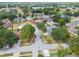 An aerial shot showcases the community's layout with mature trees, and residential streets at 1511 Woonsocket Ln, Brandon, FL 33511