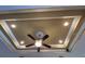 Decorative kitchen ceiling with crown molding, recessed lighting and ceiling fan at 17127 Brown Rd, Odessa, FL 33556
