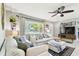 Comfortable living room featuring a large sectional sofa, stylish decor, and a bright, airy atmosphere at 1751 Ashton Abbey Rd, Clearwater, FL 33755