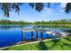Lakeside dock perfect for enjoying waterfront activities and scenic views at 19254 Blount Rd, Lutz, FL 33558