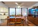 Inviting dining area with open concept to living area, perfect for entertaining at 3330 Foxridge Cir, Tampa, FL 33618