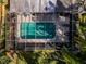 Aerial view of the screened in rectangular pool surrounded by a deck and green foliage at 5005 Puritan Rd, Tampa, FL 33617