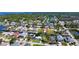 Aerial view of a waterfront community, showcasing the home's location and proximity to canals and waterways at 5425 Bluepoint Dr, Port Richey, FL 34668