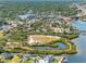 Expansive aerial view of riverfront land and coastal scenery highlighting the natural beauty and convenient access to the water at 5425 Bluepoint Dr, Port Richey, FL 34668