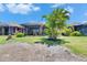 Green backyard with a palm tree and view of a screened patio, perfect for relaxation at 5728 Sunset Falls Dr, Apollo Beach, FL 33572