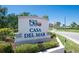 Well maintained Isla Del Sol Casa Del Mar community entrance sign at 6279 Sun Blvd # 103, St Petersburg, FL 33715