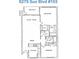 Detailed floor plan featuring two bedrooms, two bathrooms, living room, balcony, dining area, and kitchen at 6279 Sun Blvd # 103, St Petersburg, FL 33715