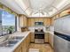Bright kitchen featuring stainless steel appliances, a double sink, and scenic views out the window at 736 Island Way # 1101, Clearwater Beach, FL 33767