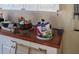 Close-up of kitchen counter with white cabinets and assortment of various items at 9950 Morris Bridge, Tampa, FL 33637