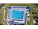 Aerial view showcasing a sparkling pool and comfortable lounge area of the property at 11531 Shipwatch Dr # 1030, Largo, FL 33774