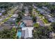 Aerial view of a neighborhood featuring homes with well-maintained landscaping and private pools at 13057 89Th Ave, Seminole, FL 33776
