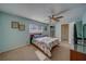 Inviting bedroom with ample natural light and a ceiling fan at 13057 89Th Ave, Seminole, FL 33776