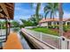 Stunning waterfront property featuring a private boat dock, lush landscaping, and backyard waterfront views at 2512 S Dundee St, Tampa, FL 33629